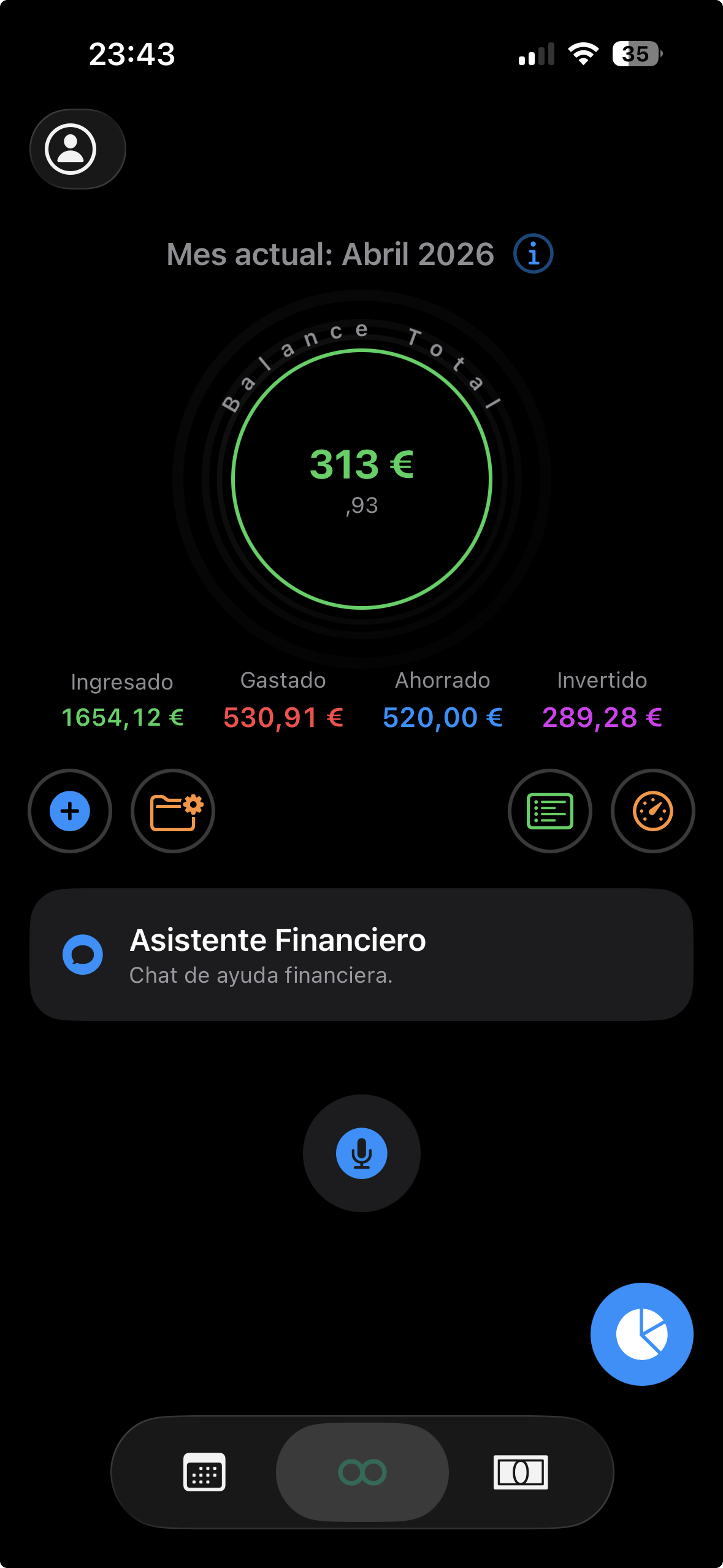 Dashboard principal de INVEROOS
